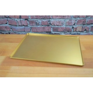 Ausstellblech Aluminium 48 x 32 cm Randhöhe 2 cm gold eloxiert